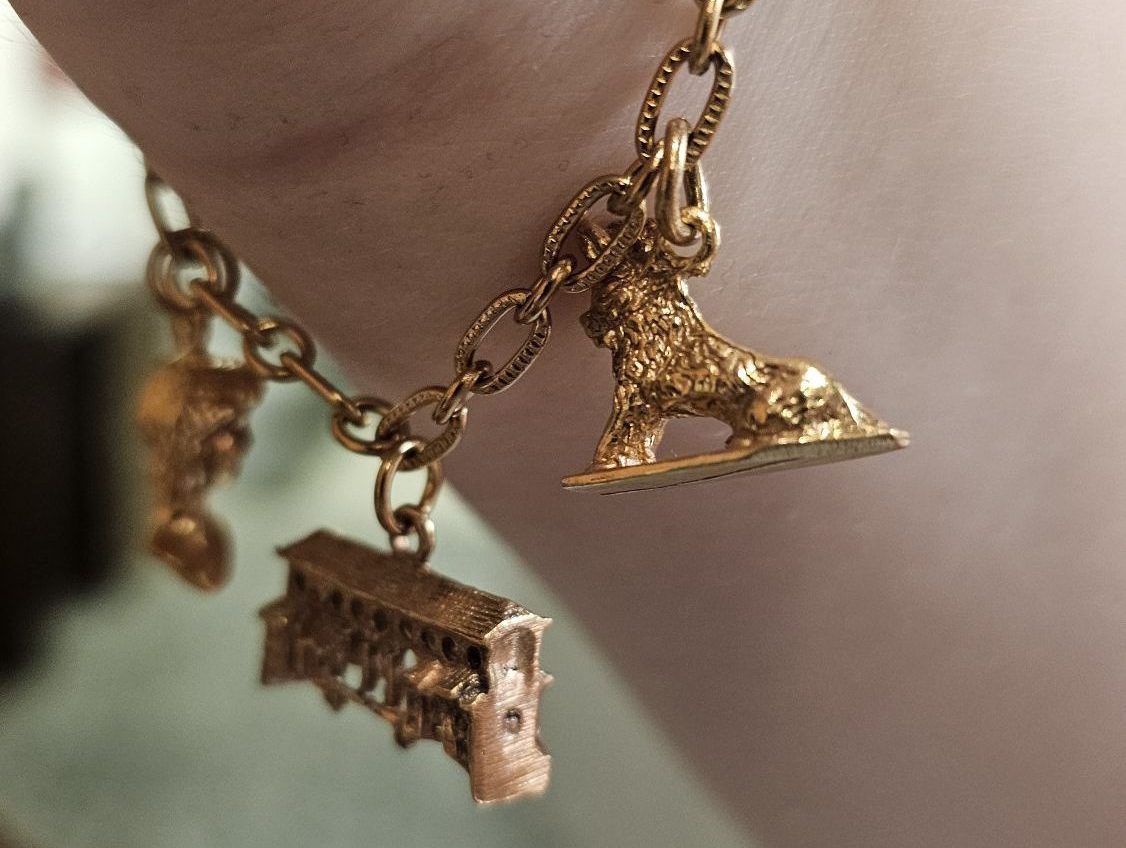The Ultimate Italian Souvenir: A Gold-Plated, Florence-Themed Charm Bracelet from Giuliano Ricci Jewelry